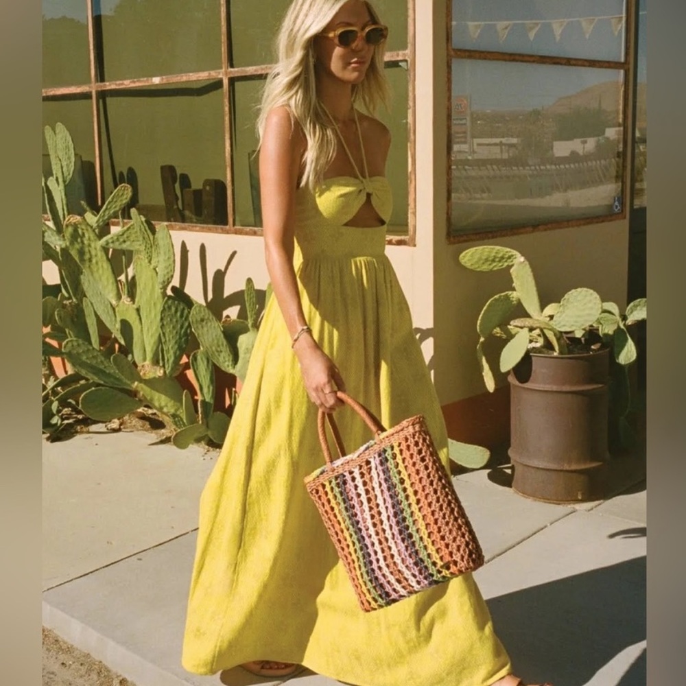 🔥🔥BILLABONG - SALTY BLONDE SUNSET GLOW HALTER MAXI DRESS🔥🔥 - Picture 13 of 15